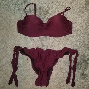 Plum colored bikini set